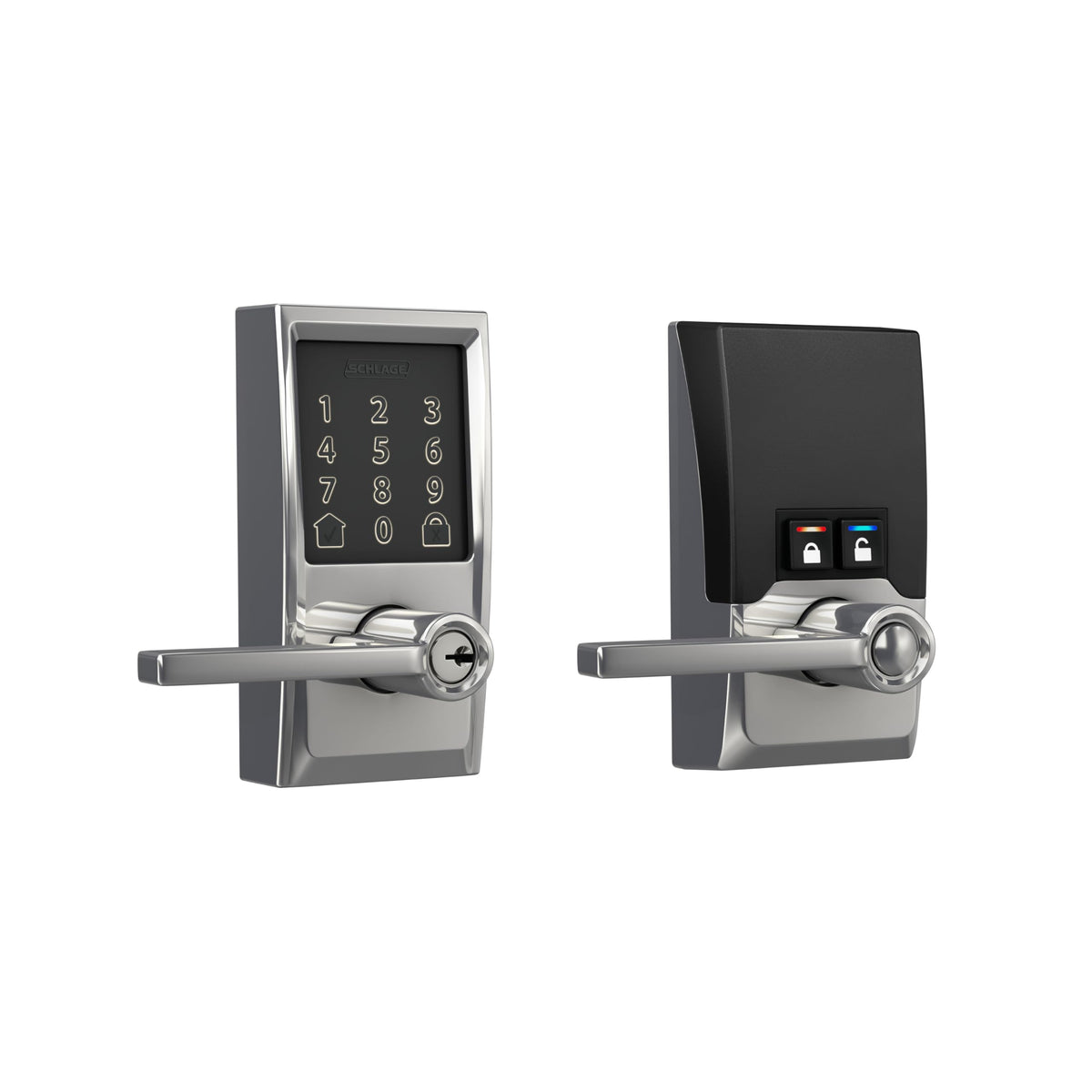 Schlage Encode Smart WiFi Lock, Lever Handle, Century Trim, Matte Black