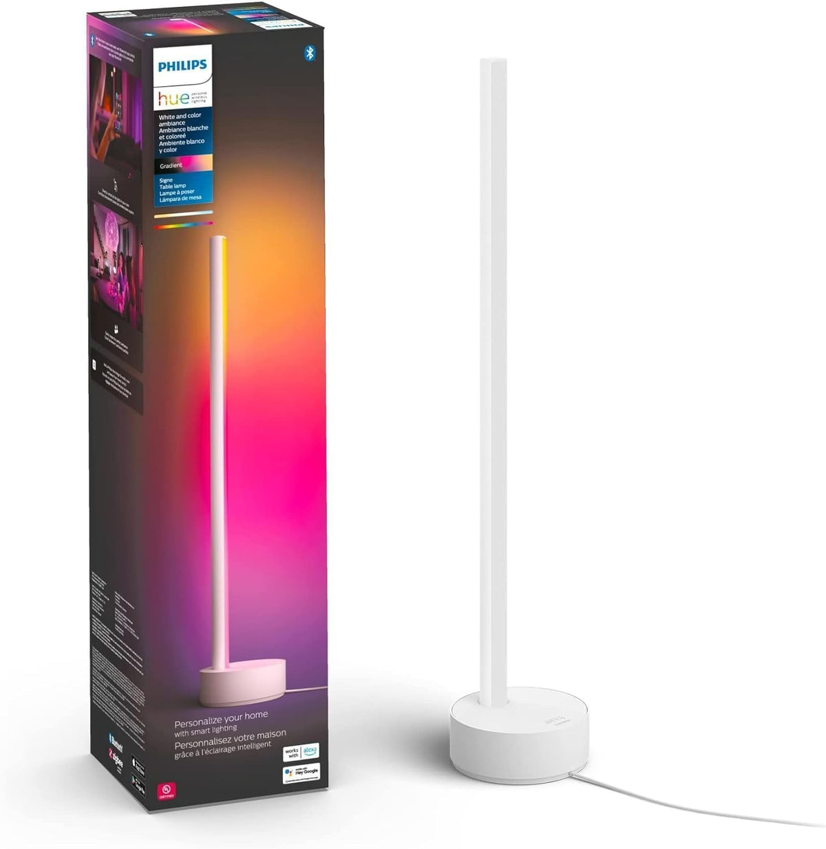 PHILIPS Hue Signe Smart Table Lamp, 1-Pack, Black