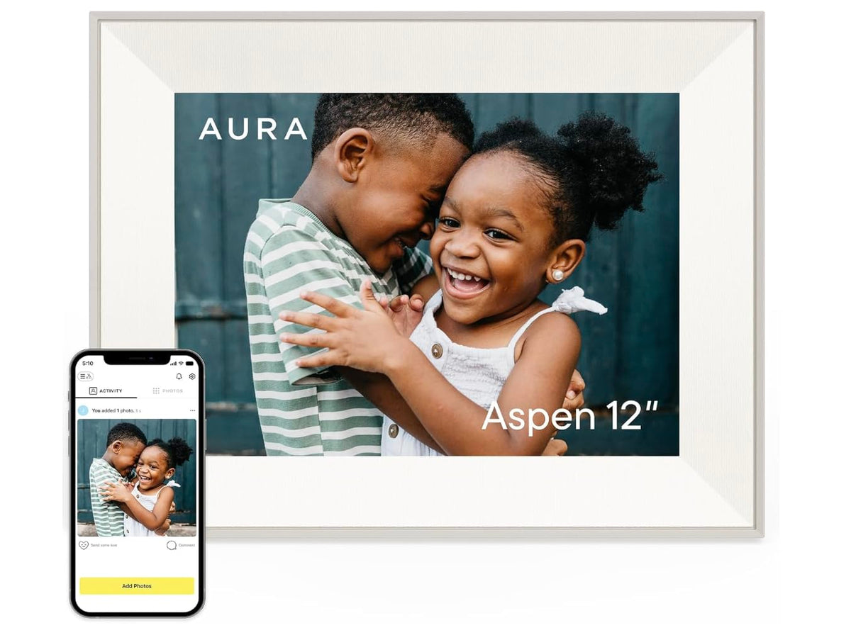 Aura Digital HD Picture Frame, Best Frame for Gifting, (10" - Carver Black)