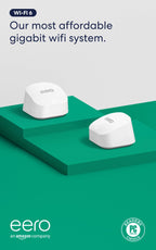 Amazon eero 6+ mesh wifi system - Supports internet plans up to a Gigabit, Coverage up to 4,500 sq. ft., Connect 75+ devices, 3-pack