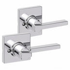 Kwikset Casey Entry Door Handle with Lock and Key, Secure Keyed Reversible Lever Exterior, for Front Entrance and Bedrooms, Matte Black, 4 Pack, Pick Resistant SmartKey Rekey Security and Microban
