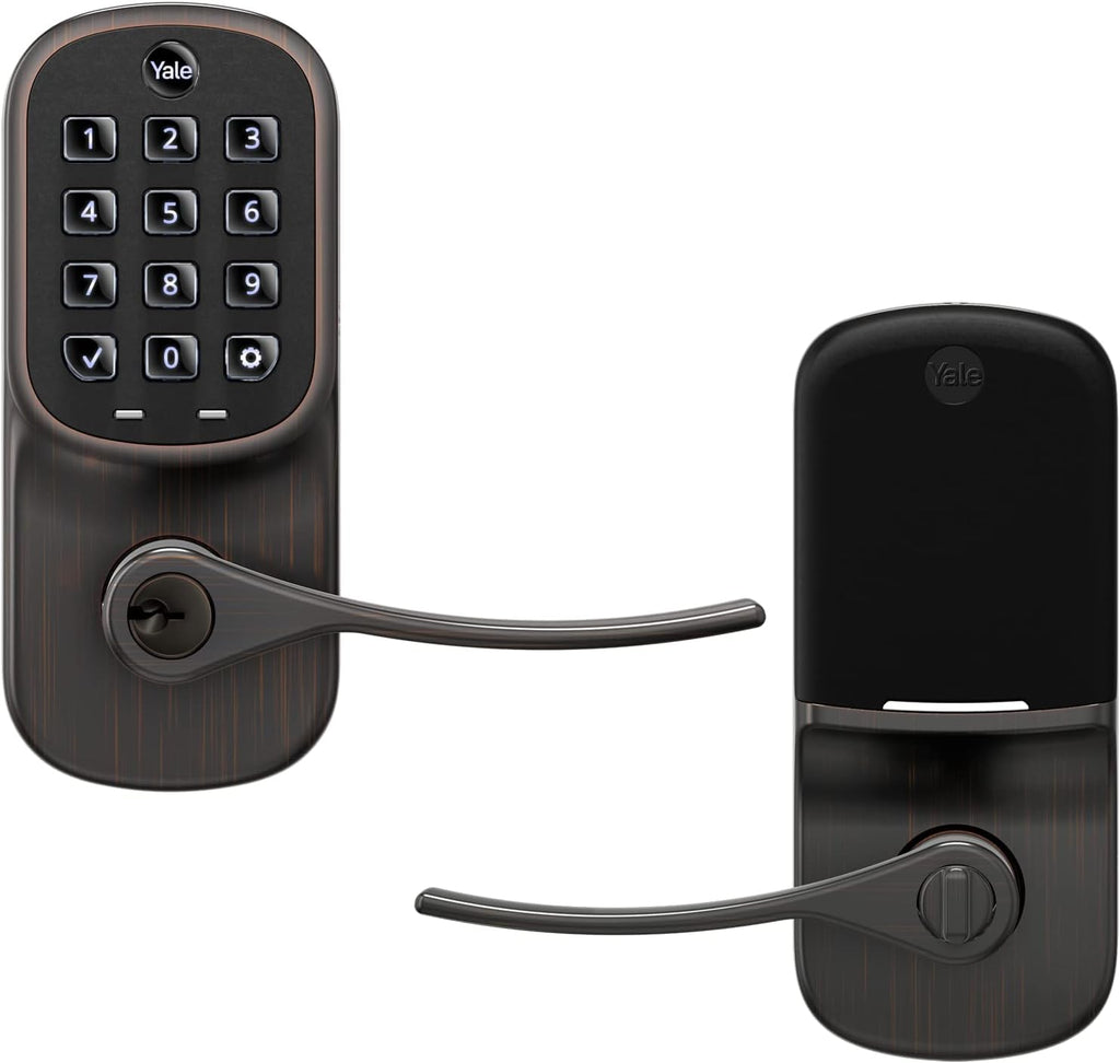 Yale WiFi Smart Lock with Handle & Keypad, Keyless Entry, Satin Nickel
