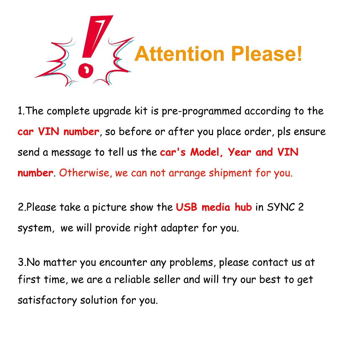 Complete SYNC 2 to SYNC 3 Upgrade Kit fits for Ford Lincoln 8 Inch Capacitive Touchscreen SYNC 3 APIM Module USB Interface Module w/Carplay SYNC 3.4 Software Version NA 222 MAP