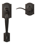 SCHLAGE Camelot Entry Handleset, Right Hand Accent Lever, Aged Bronze
