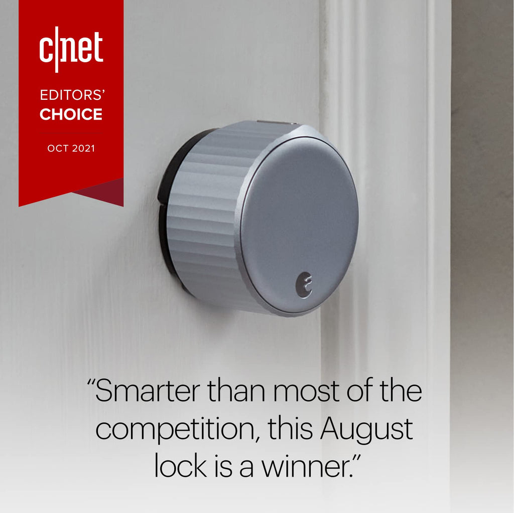 August Home, Silver Wi-Fi Connected Smart Keyless Entry Door Lock, Electronic Door Lock Fits Your Existing Deadbolt in Minutes, ‎ ‎AUG-SL05-M01-S01