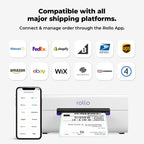 Rollo Wireless Shipping Label Printer - Wi-Fi 4x6 Thermal Label Printer