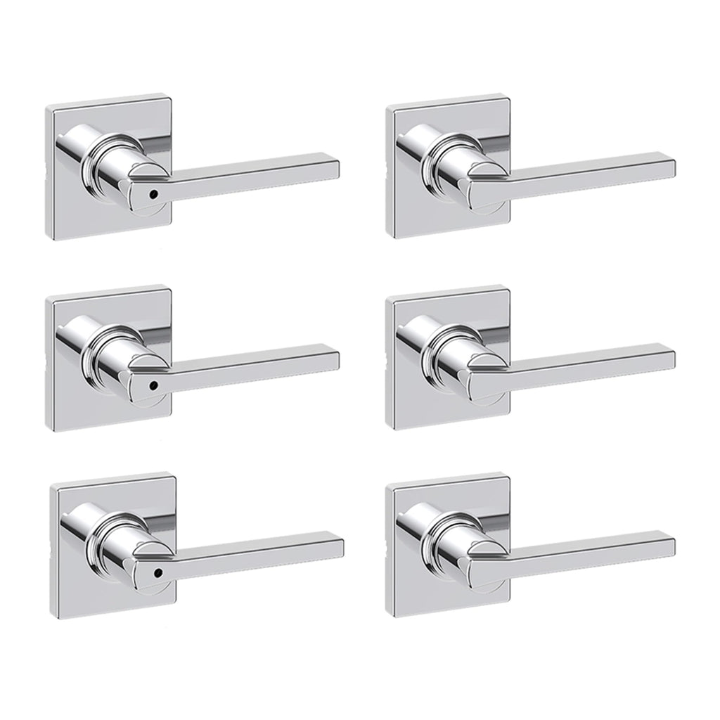 Kwikset Casey Entry Door Handle with Lock and Key, Secure Keyed Reversible Lever Exterior, for Front Entrance and Bedrooms, Matte Black, 4 Pack, Pick Resistant SmartKey Rekey Security and Microban