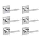 Kwikset Casey Entry Door Handle with Lock and Key, Secure Keyed Reversible Lever Exterior, for Front Entrance and Bedrooms, Matte Black, 4 Pack, Pick Resistant SmartKey Rekey Security and Microban