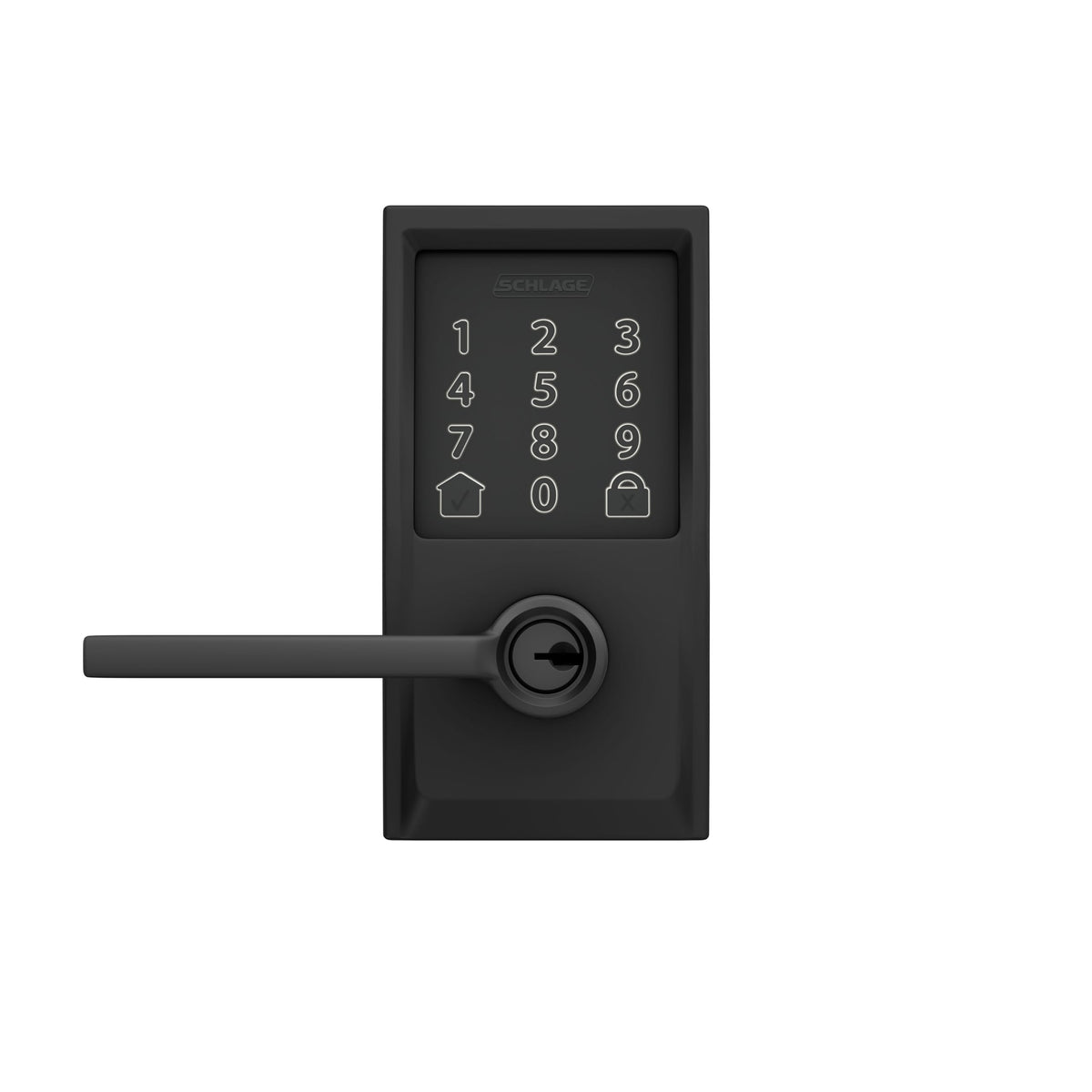 Schlage Encode Smart WiFi Lock, Lever Handle, Century Trim, Matte Black