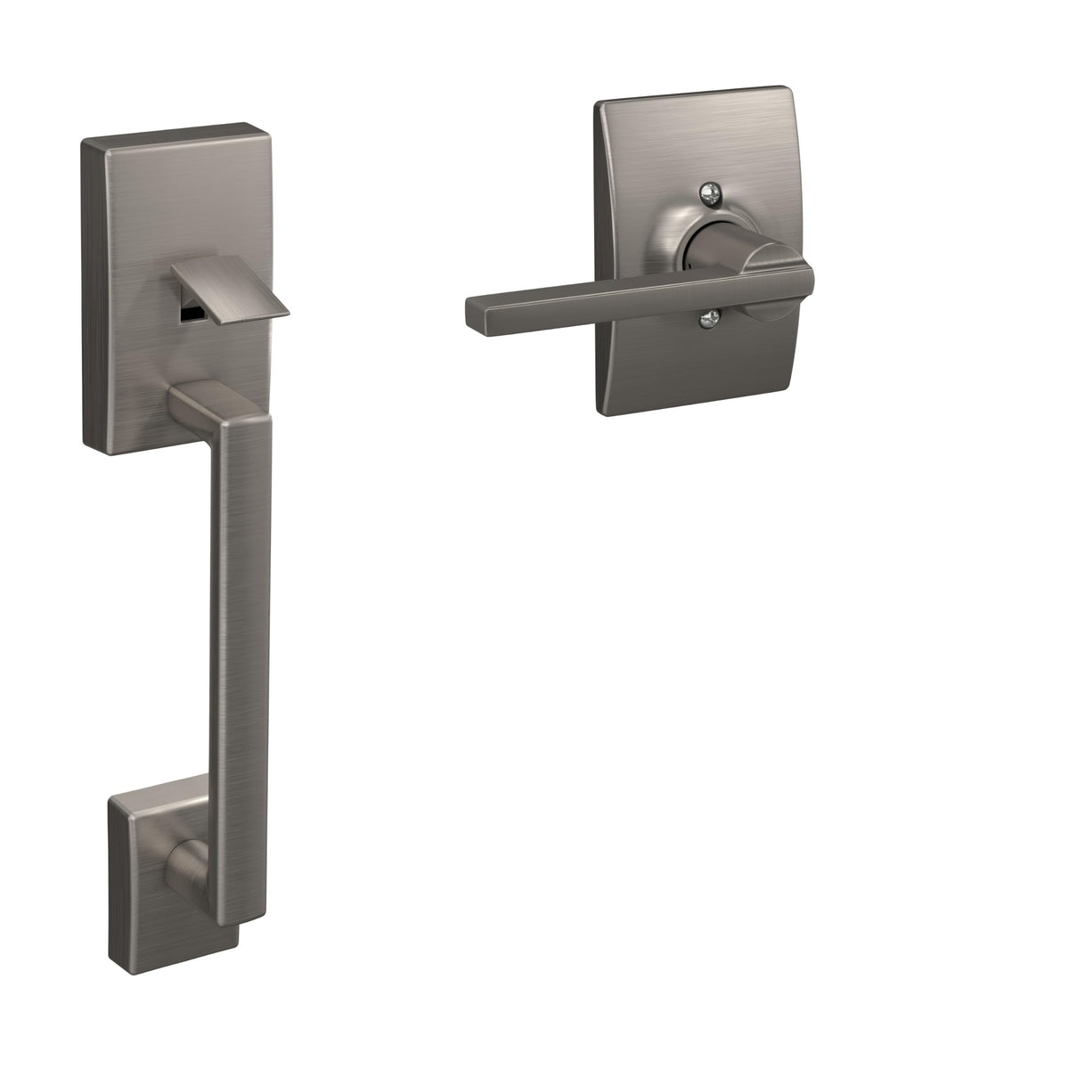 SCHLAGE Century Lower Half Entry Handleset, Latitude Lever, Matte Black