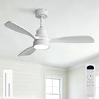 Sofucor 48 Inch Smart Wood Ceiling Fans with Lights, Flush/Downrod Mount