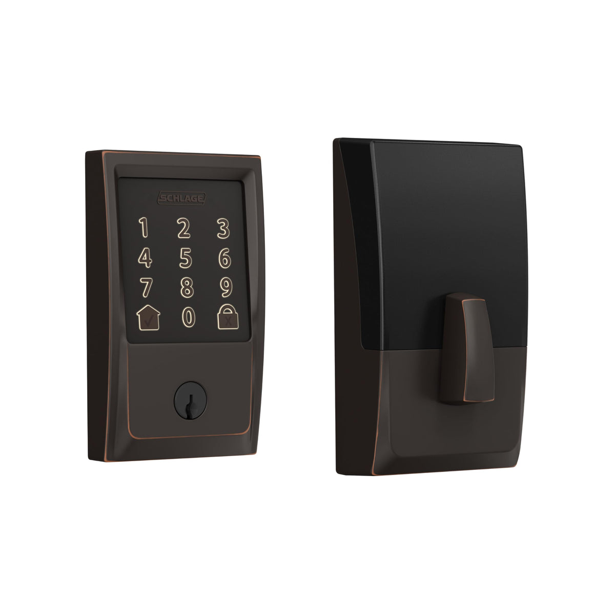 Schlage Encode Smart WiFi Deadbolt Lock with Century Trim, Matte Black
