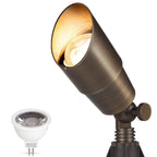 Gardencoin Solid Brass Outdoor Landscape Spotlights, 12V Heavy Duty Low Voltage LED Spot Light Waterproof for Garden and Yard Up Lighting, Bronze Accent Lighting Fixture Without MR16 Bulb, 6 Pack