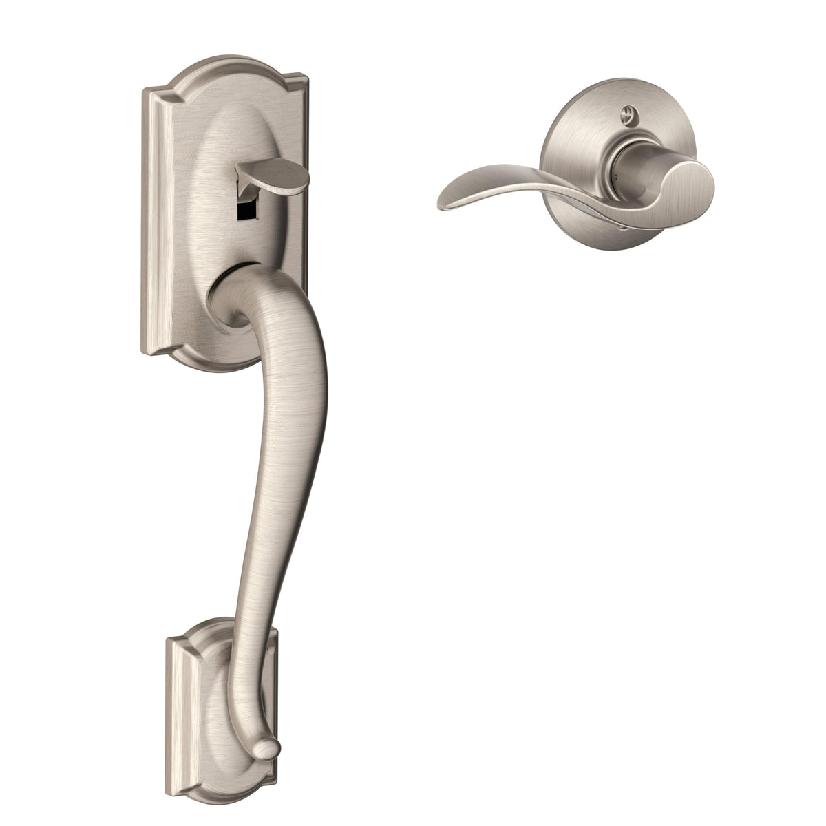 SCHLAGE Camelot Entry Handleset, Right Hand Accent Lever, Aged Bronze
