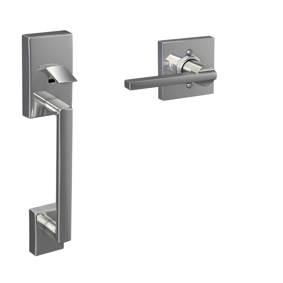 SCHLAGE Century Lower Half Entry Handleset, Latitude Lever, Matte Black