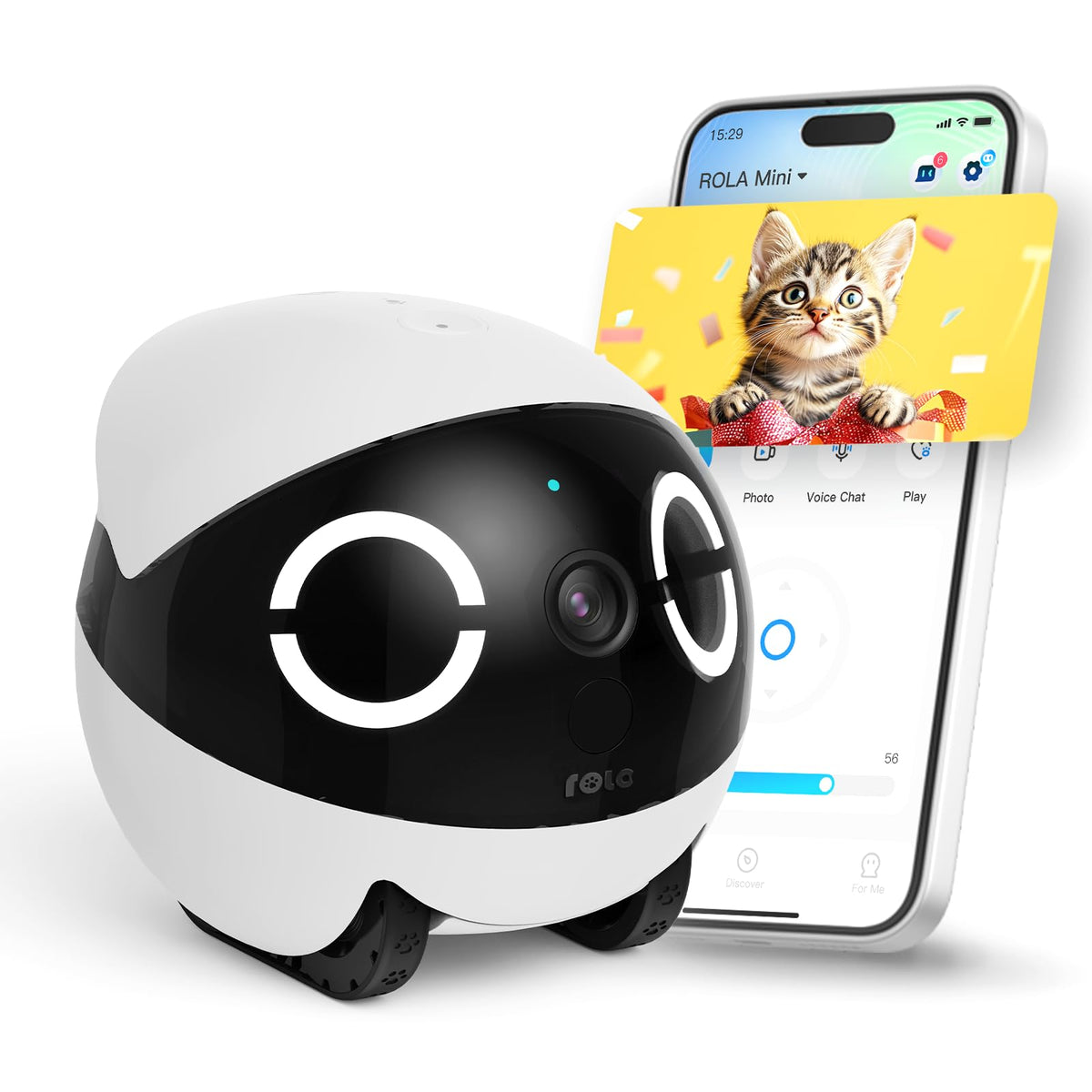 Enabot EBO ROLA Mini Pet Camera Robot: Mobile Pet Companion with 2K Camera