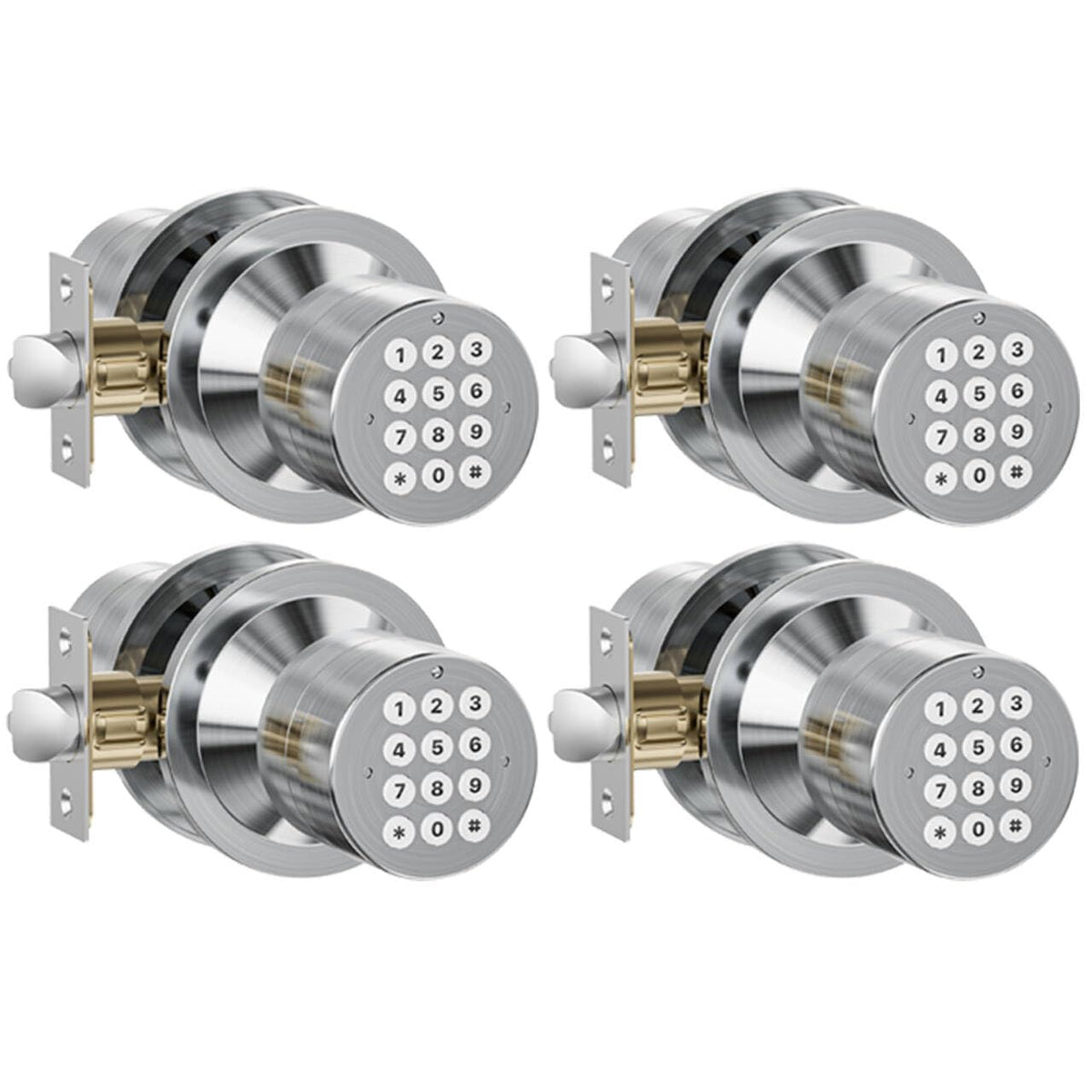 Keyless Entry Lock with Code Door Knob with Keypad Oil Rubbed Bronze 4Pack