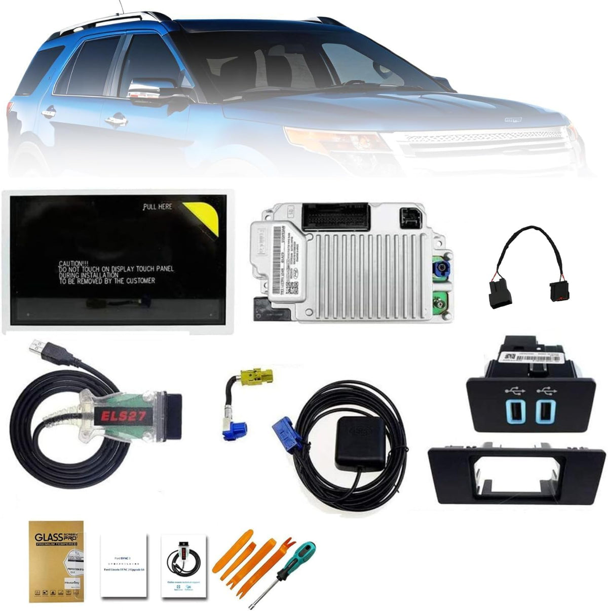 SYNC 2 to SYNC 3 Upgrade Kit 3.4 for Ford Touch MFT NAVI Carplay APIM Module Support Carplay with 8 Inch Screen
