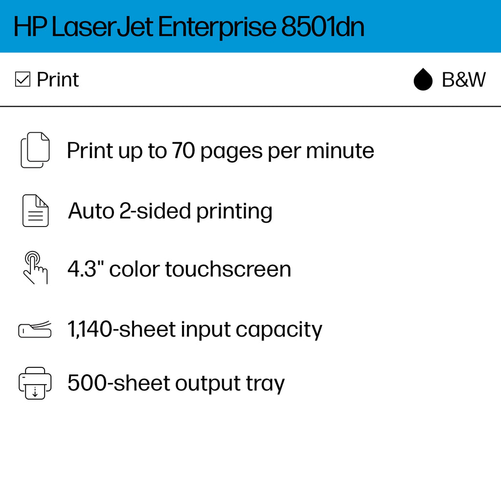 HP LaserJet Enterprise 8501dn | Monochrome | Laser Printer | Duplex