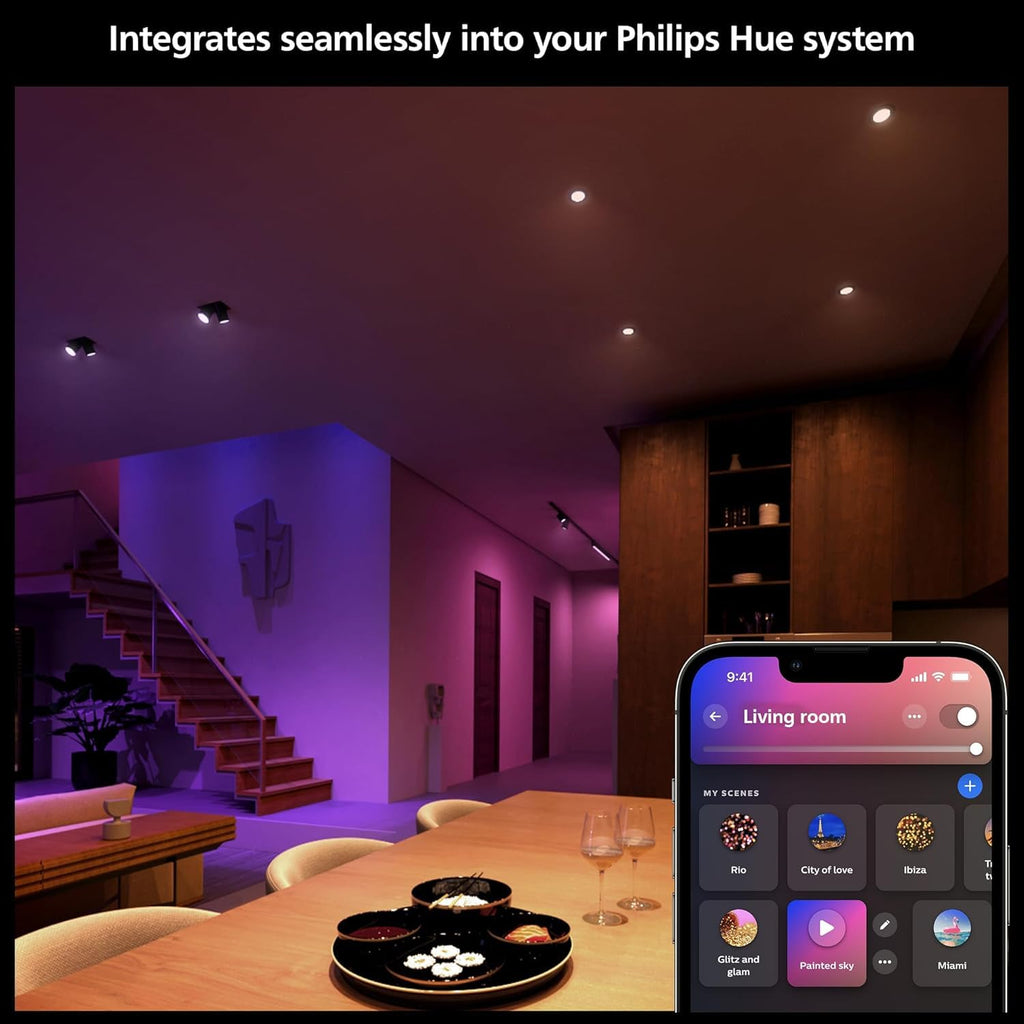 Philips Hue MR16 Smart LED Bulb 2-Pack, White and Color Ambiance, 30-Watt Equivalent, 2200-6500K