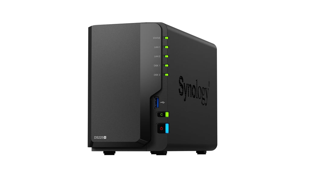Synology DS225+ Private Cloud Media Server - Stream, Back Up Photos & Share Files, Intel CPU for Hardware Transcoding (2-Bay Diskless NAS)