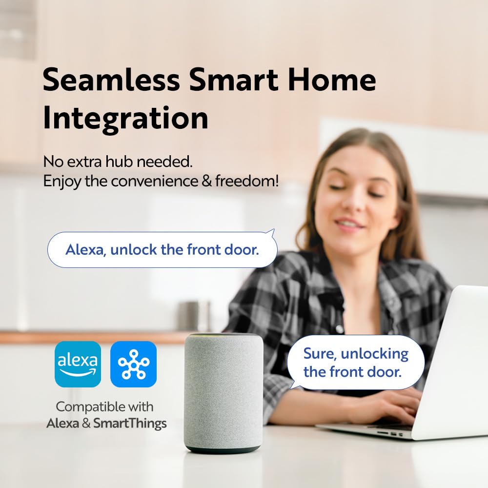 GT5K Smart Lock – Keyless Entry Door Lock with App, Keypad, and Mechanical Key – Wi-Fi Enabled, ANSI Grade 3, Alexa & SmartThings Compatible – SOLITY (Black)