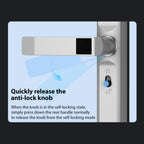 Fingerprint Smart Lock, Keyless Entry Door Lock with Handle, TY APP Fingerprint Password Card Mechanical Key 5 Unlocking Methods Aluminum Alloy Door for 40-120mm Thickness (Silver)