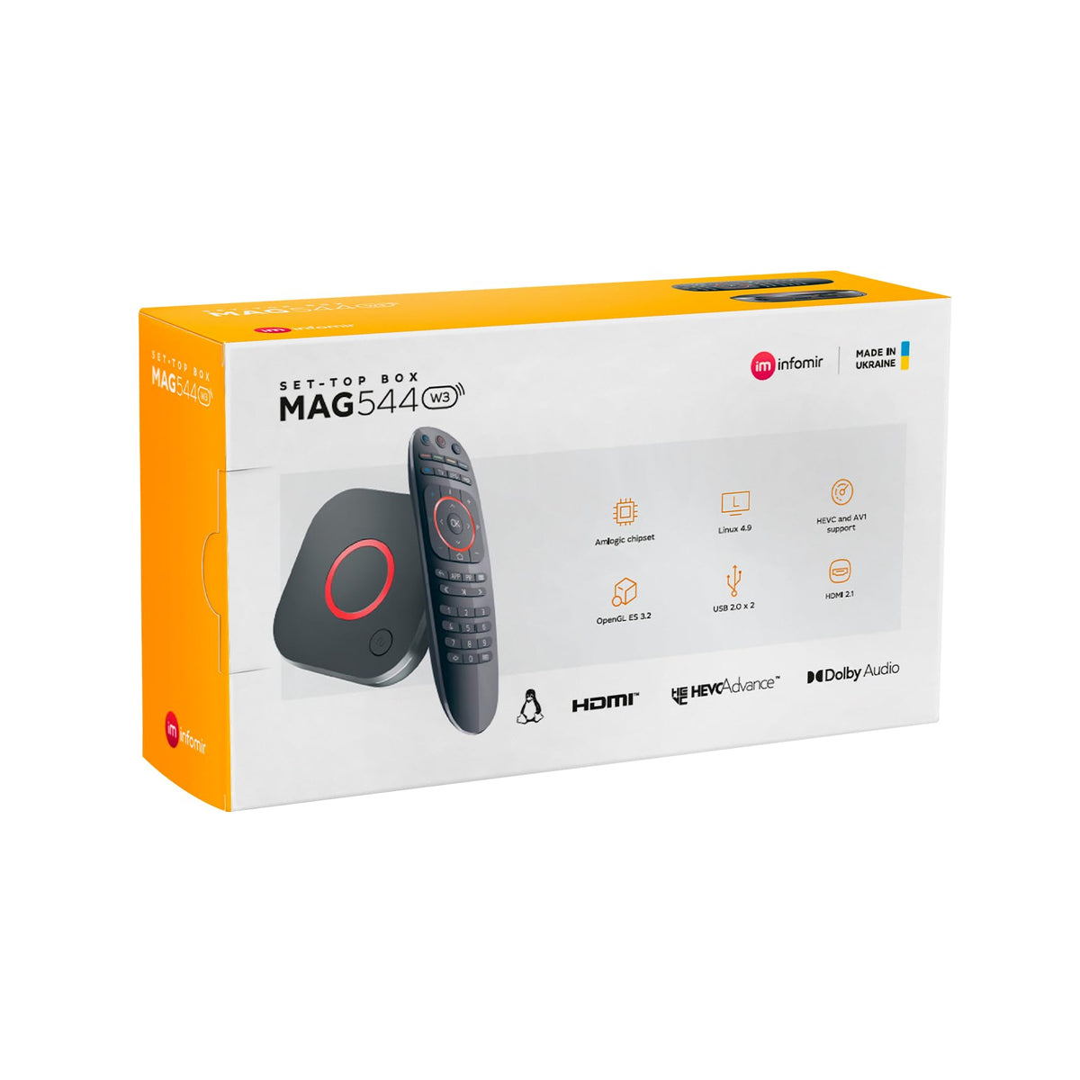 Infomir MAG544w3 4K Linux Set-Top Box, Dual-Band Wi-Fi, HDR, HDMI 2.1