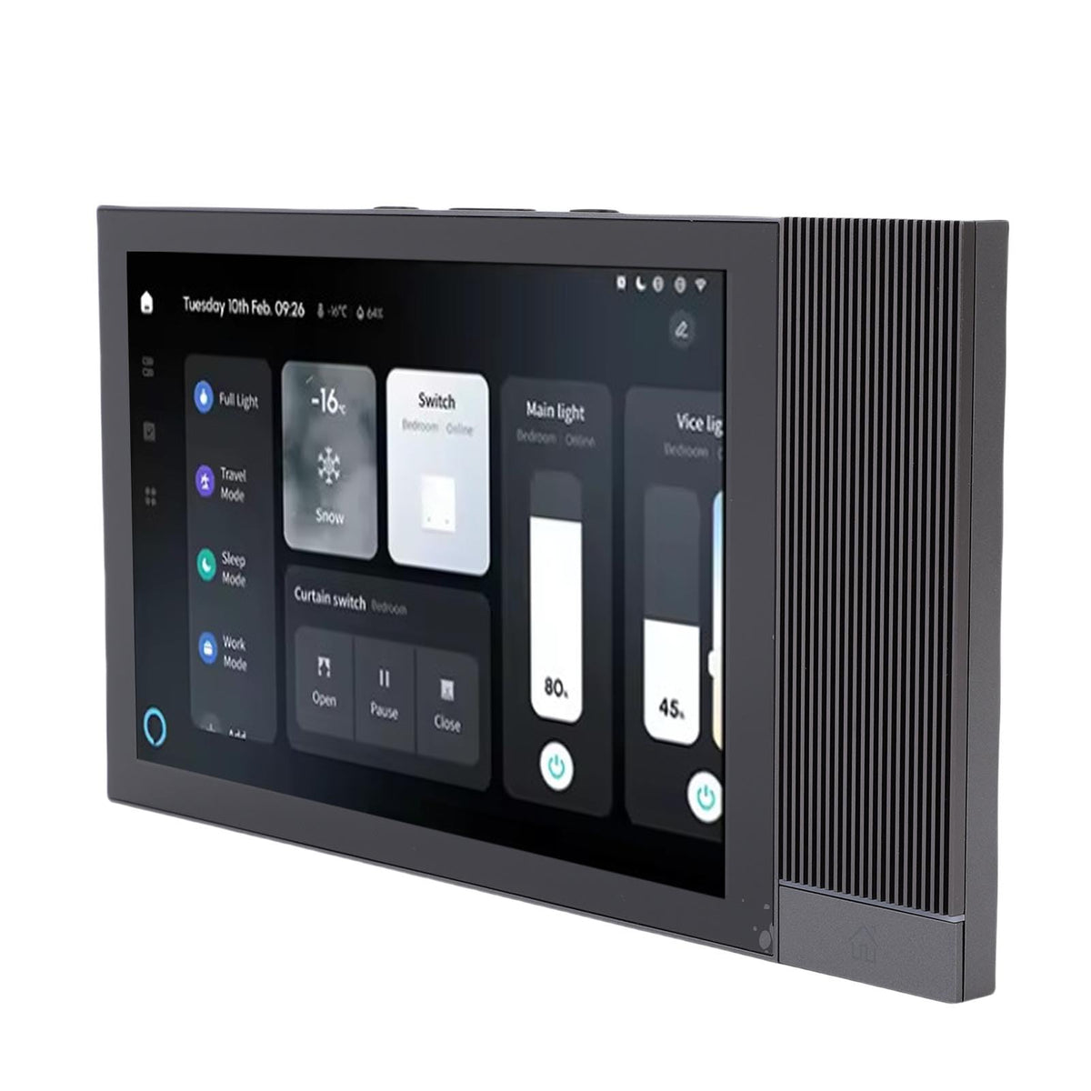WiFi Smart Home Control Panel, 8 Inch Touch Screen Multifunctional Wall Central Control Panel Programmable Music Player, Support App Voice Controlled