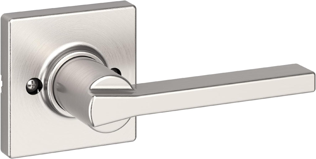 Kwikset Casey Entry Door Handle with Lock and Key, Secure Keyed Reversible Lever Exterior, for Front Entrance and Bedrooms, Matte Black, 4 Pack, Pick Resistant SmartKey Rekey Security and Microban