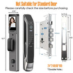 3D Face Recognition Smart Door Lock with Camera & Doorbell, Keyless Biometric Fingerprint, Face, Passcode, IC Card, Mechanical Key, Mortise Lock Body, AutoLock, Front Door, Home Security