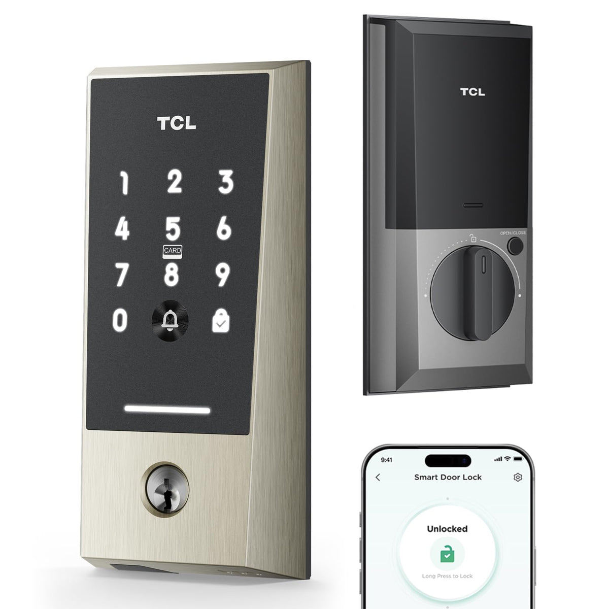 TCL Smart Lock D2 Pro, Palm Vein Keyless Entry Deadbolt Door Lock with APP