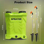 WFH Battery Powered Backpack Sprayer, 5.3 Gal, 100 PSI, 21V 2.6Ah Battery