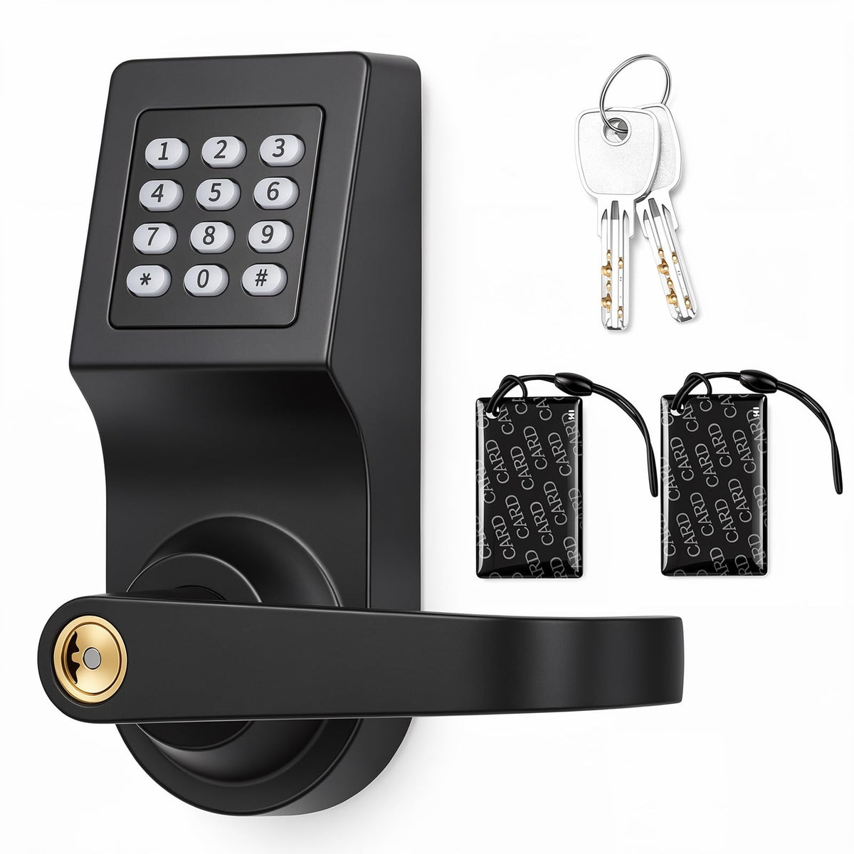 Hicarer 1 Pack Commercial Keyless Door Lock with Keypad Lever, Silver