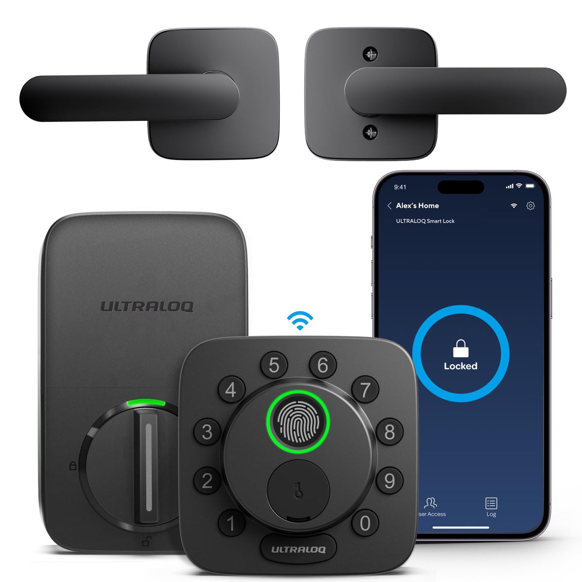 ULTRALOQ Bolt SE Smart Lock with Handle, Fingeprint Deadbolt, Remote Access