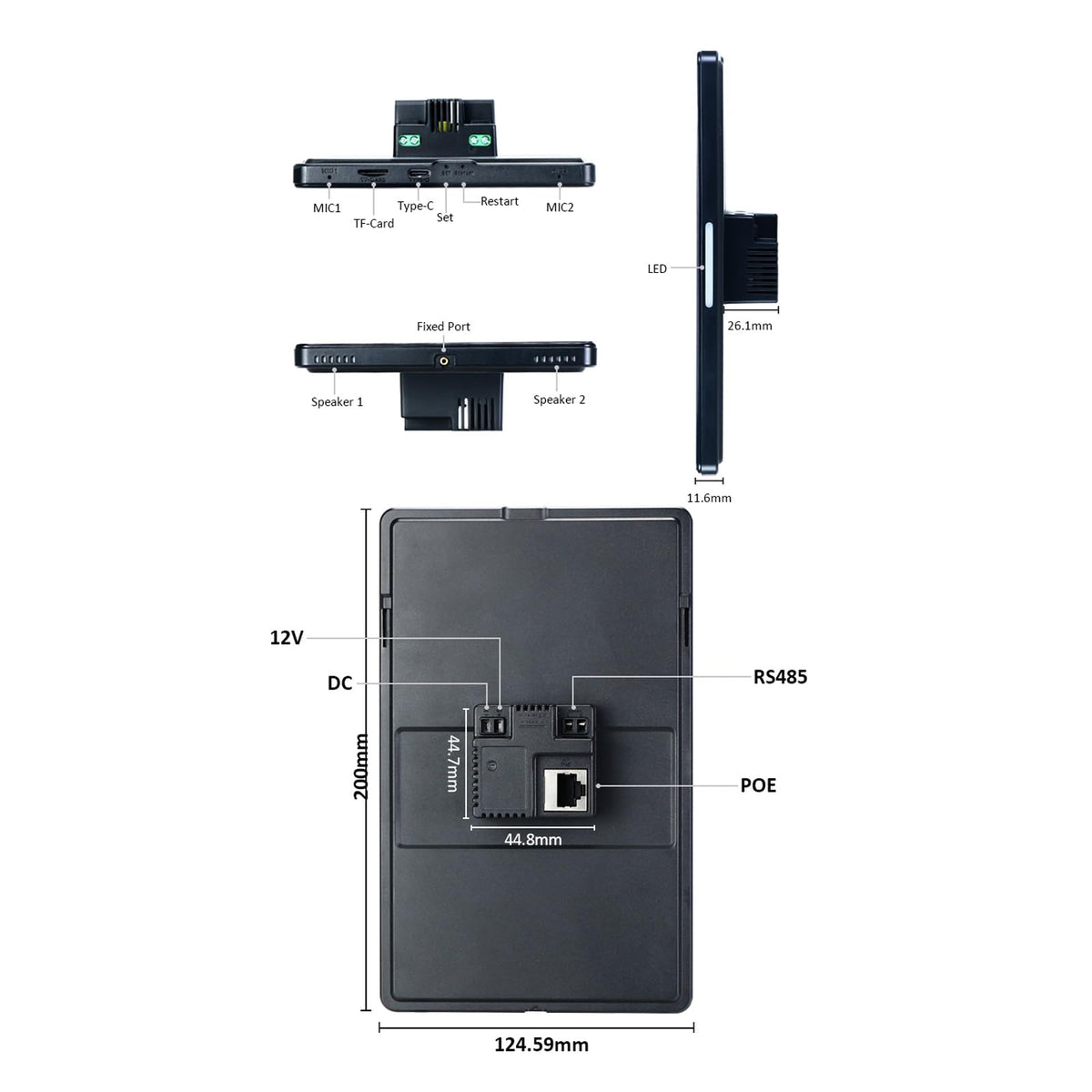 8" Android14 Smart Home Wall Panel, RK3576, PoE, Proximity Sensor, WiFi6