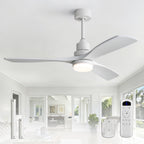 Sofucor 48 Inch Smart Wood Ceiling Fans with Lights, Flush/Downrod Mount