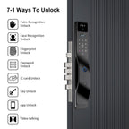 Smart Lock with Camera, 3D Facial Recognition, Palm Vein Recognition, 8-in-1 Keyless Entry, Hd Video Display, Fingerprint, Ic Card, Tuya App, Wi-Fi, Auto-Lock, Voice Control