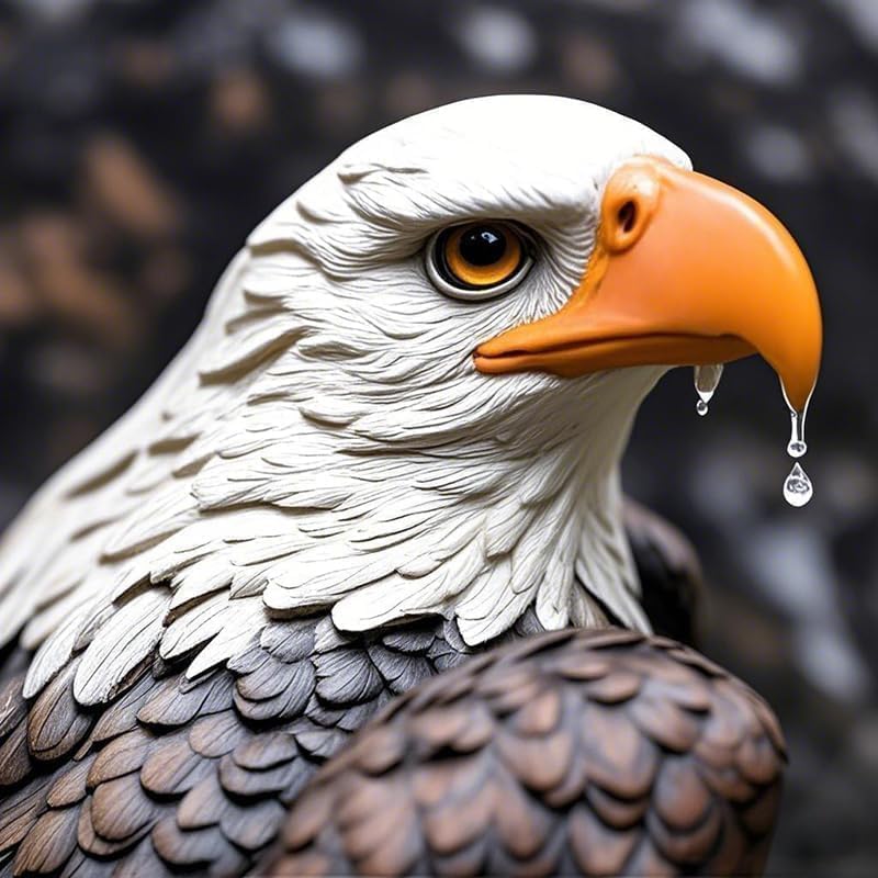 Bald Eagle Statue Outdoor - Large American Eagle Figurine for Garden 24.4"H