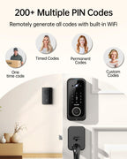 Hornbill Video Smart Lock with Camera: 10-in-1 Ring+2K Camera+Doorbell+Fingerprint Keyless Entry Door Lock, Built-in WiFi Deadbolt(only 2.4G), Two-Way Audio/App Remote Control/PIR, No Monthly Fee