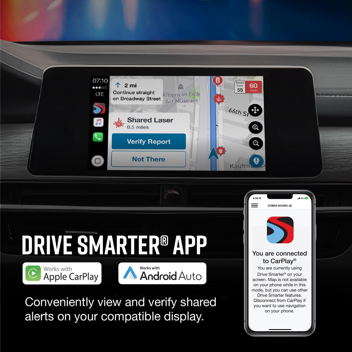 Cobra RAD 700i Laser Radar Detector, Premium Detection Range