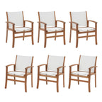 Acacia Wood Patio Dining Chairs Set (Black, 2 Pieces)