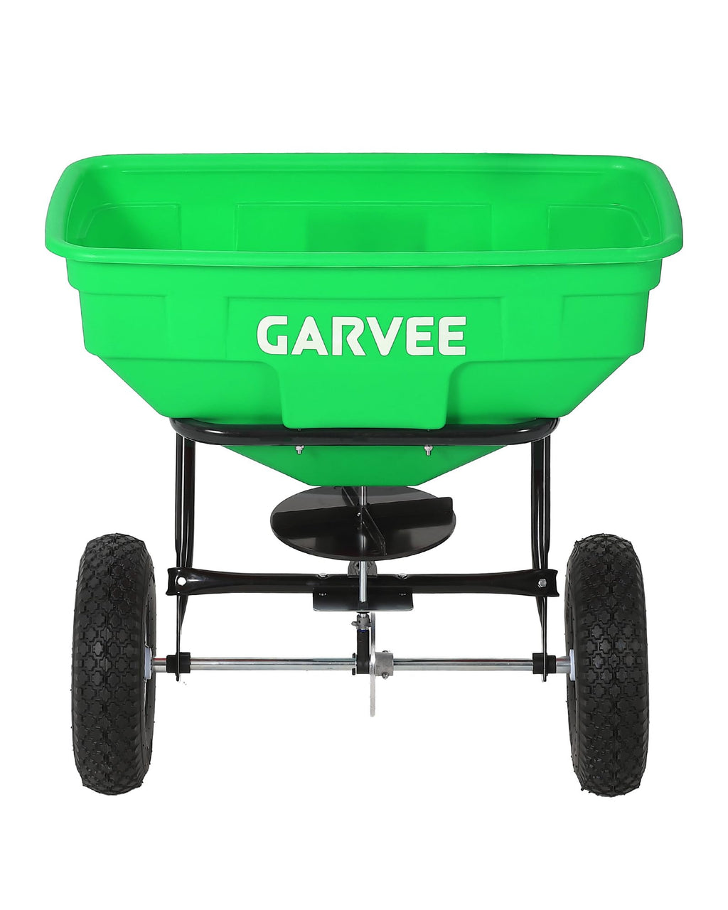 Heavy Duty 125L Tow Behind Broadcast Spreader – 9.8FT Spreading Width, 30 Current Settings, Global Hitch, for UTV, ATV, Tractor, Fertilizer, Seed, Salt, Ice Melt – Green (Douzi) + Black Rod