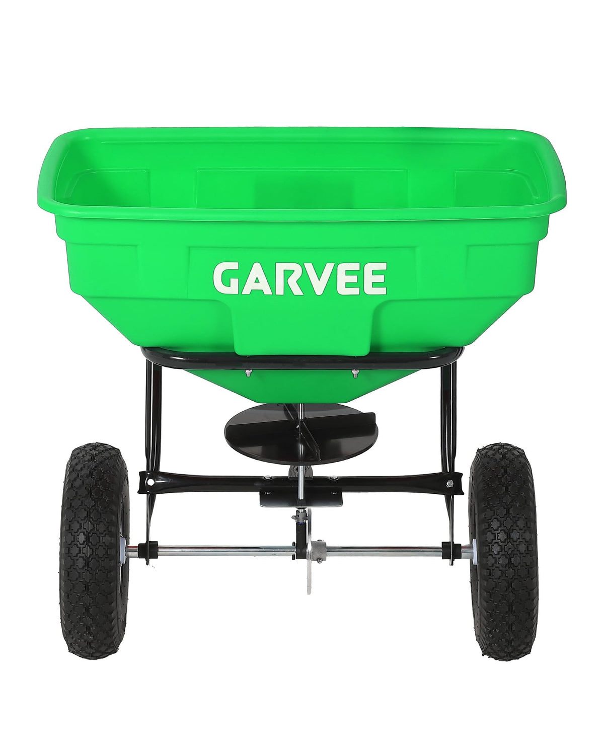 Heavy Duty 125L Tow Behind Broadcast Spreader – 9.8FT Spreading Width, 30 Current Settings, Global Hitch, for UTV, ATV, Tractor, Fertilizer, Seed, Salt, Ice Melt – Green (Douzi) + Black Rod