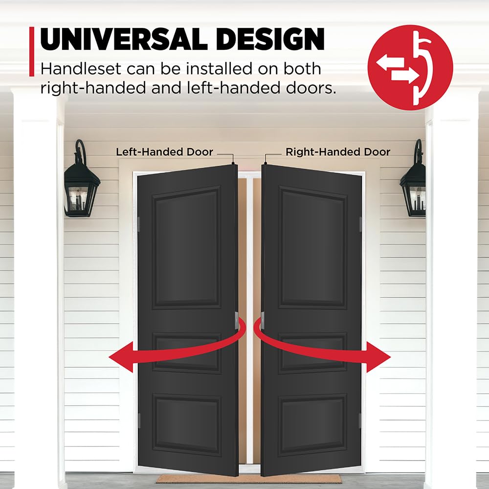 Kwikset Henley Front Door Lock Set with Deadbolt and SmartKey, Matte Black