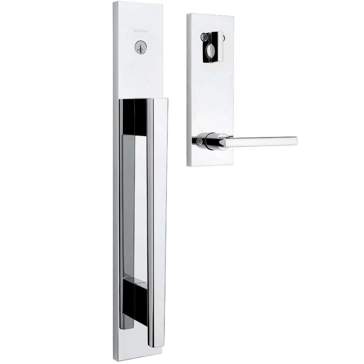 Kwikset Careus Front Door Lock Handle and Deadbolt Set, Entry Door Handleset Exterior with Interior Reversible Lever, Matte Black, Pick Resistant SmartKey Rekey Deadbolt Security