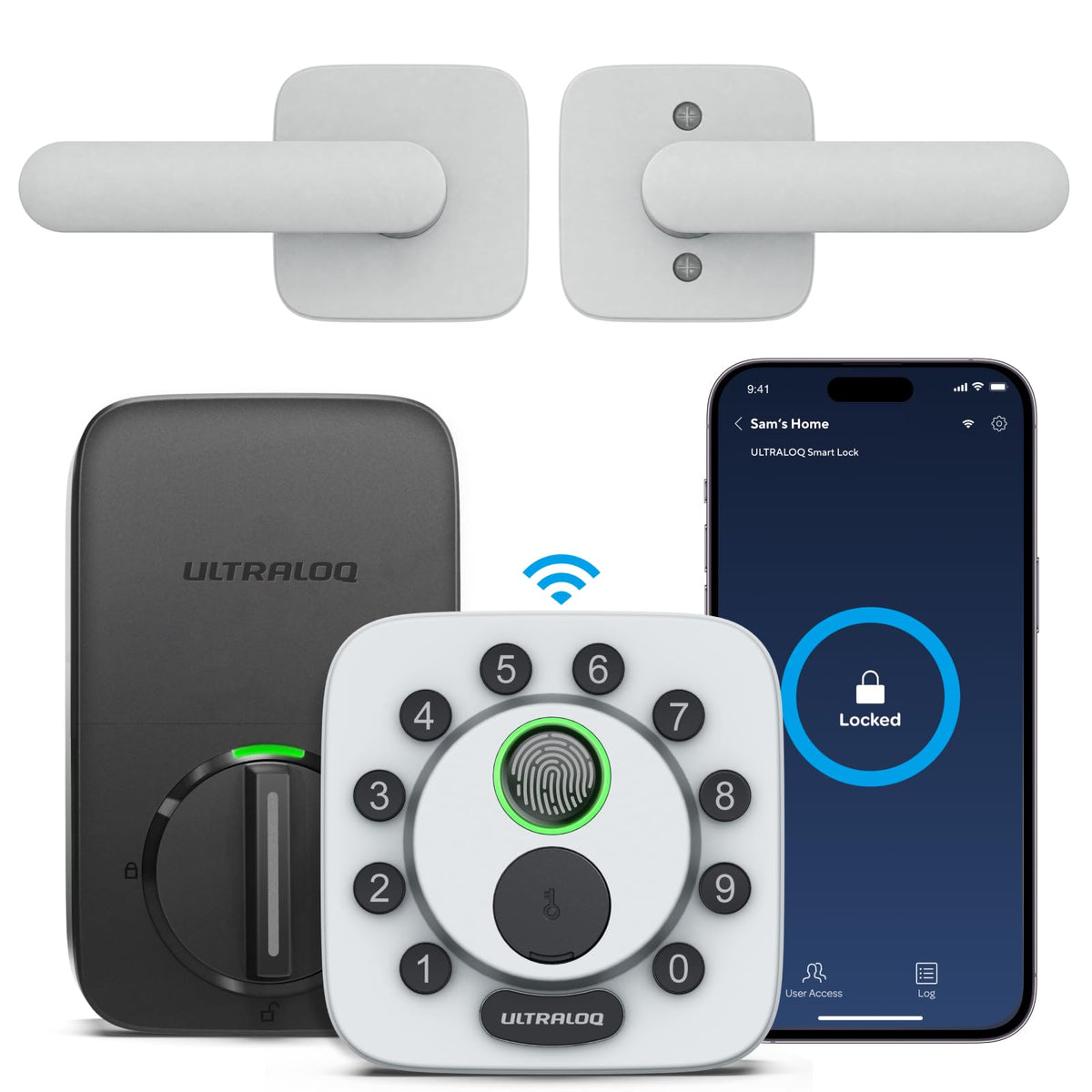 ULTRALOQ Bolt SE Smart Lock with Handle, Fingeprint Deadbolt, Remote Access