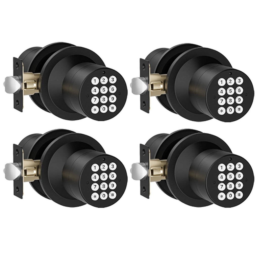 Keyless Entry Lock with Code Door Knob with Keypad Oil Rubbed Bronze 4Pack