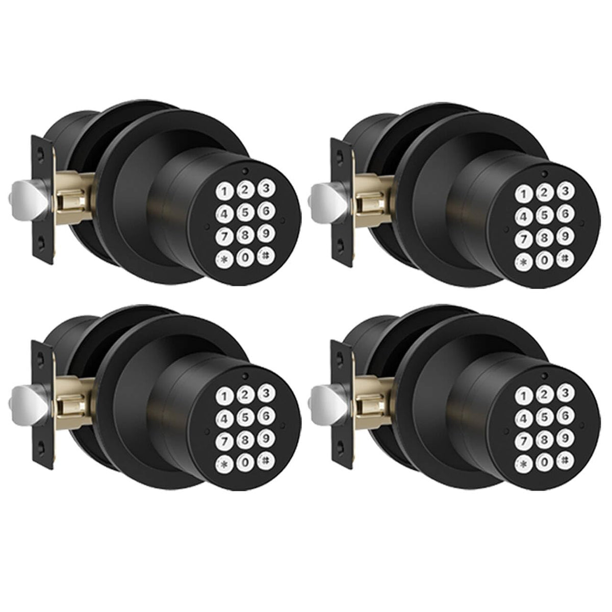 Keyless Entry Lock with Code Door Knob with Keypad Oil Rubbed Bronze 4Pack