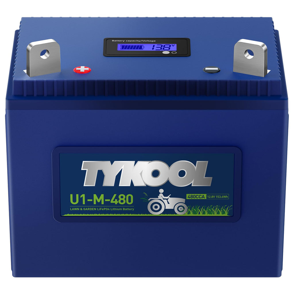TYKOOL 480CCA, Group U1 Lithium LiFePO4 Lawn Mower Battery,Garden Tractor Battery, Fits for Ride on Lawn Tractor and Mower,Compatible with John Deere,Cub Cadet,Craftsman,Troy-Bilt Mower, and Generator